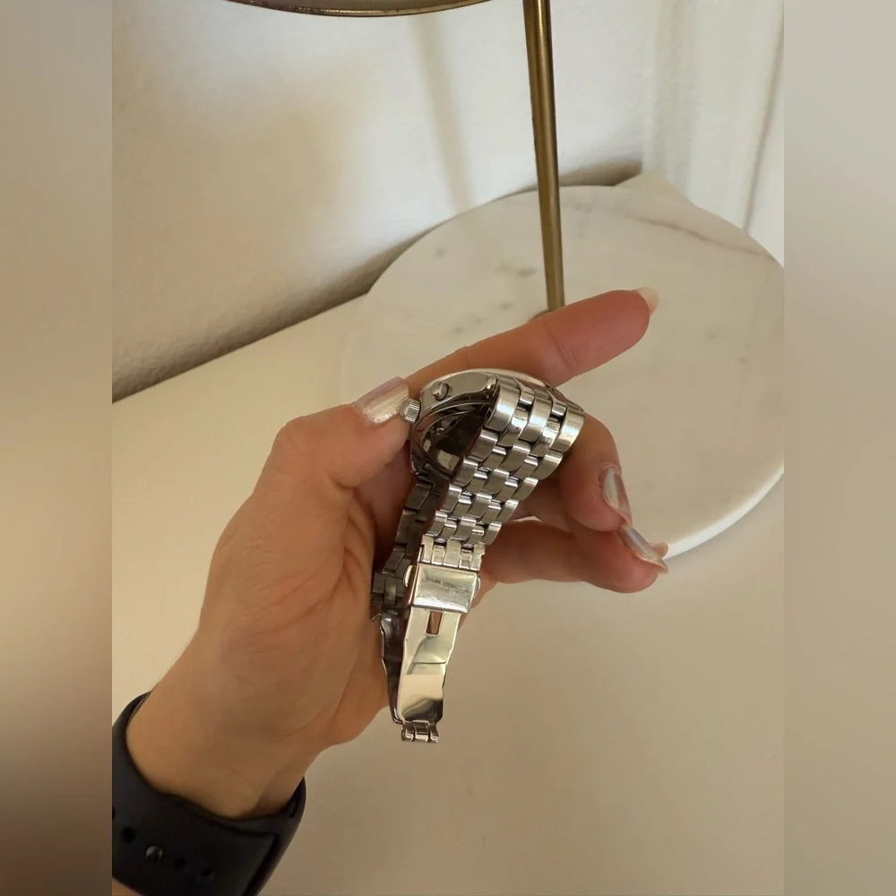 Marc Jacobs Peeker Chronograph Silver Dial Silver Steel